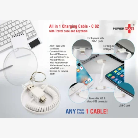 All-in-One Multi Charging Cable with Travel Case & Keychain