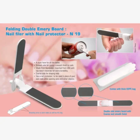 Folding Double Emery Board with Nail Protector