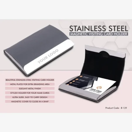 Magnetic Visiting Card Holder – Gray