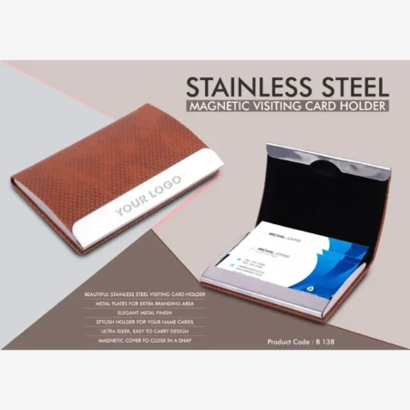 Magnetic Visiting Card Holder – Tan