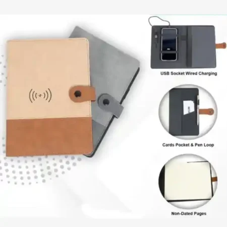 POWER BANK NOTEBOOK WITH 15W WIRELESS CHARGER