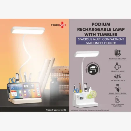 Podium Rechargeable Desk Lamp Organizer