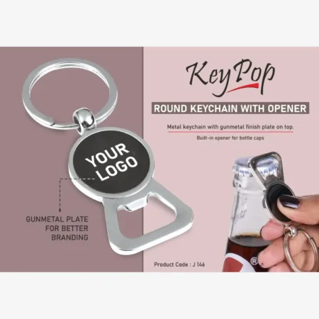 Round Keychain with opener