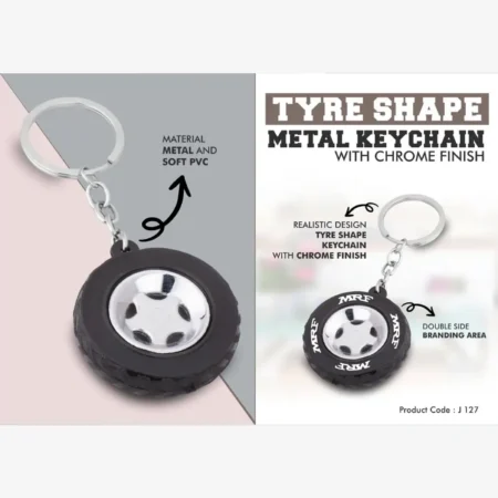 Tyre metal keychain