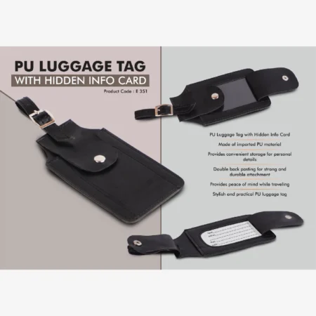 PU Luggage Tag with Hidden Info Card