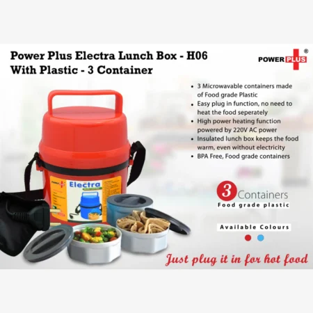 Power Plus Electra Lunch Box Steel – 3 Container