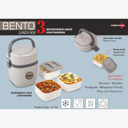 Bento Travel Lunch box with 3 plastic containers