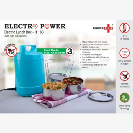 Electro Steel: 3 container electric steel lunch box