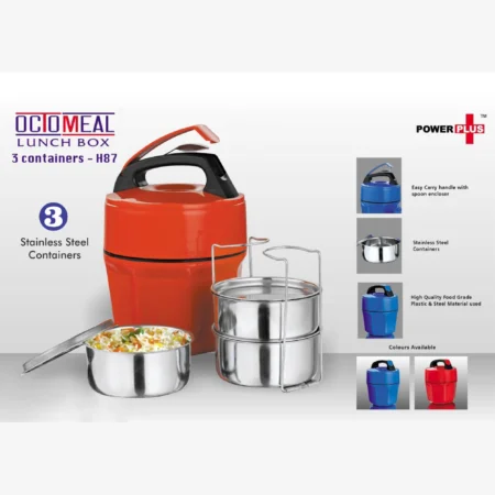 Octomeal Lunch box – 3 containers (steel)