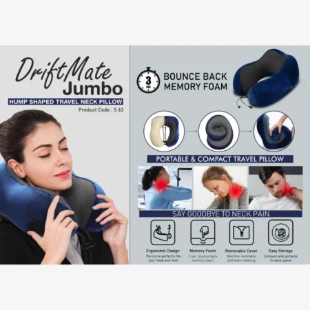 DriftMate Jumbo: Hump shaped Travel Neck Pillow