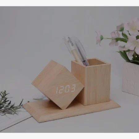 Clock + pen holder