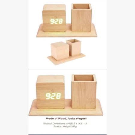 Clock + pen holder