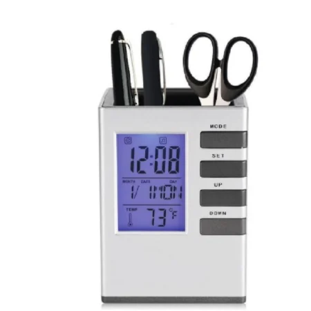 Alarm clock + pen holder